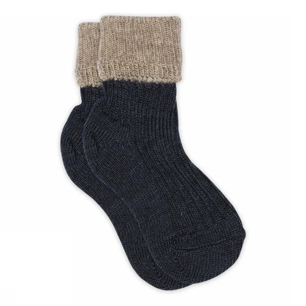 mp Denmark Socken "Aries" Merinowolle | Dark Denim Melange