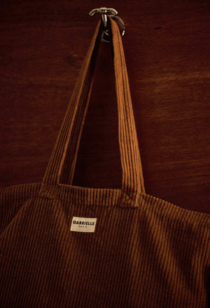 Sac de voyage en velours camel : Velours camel