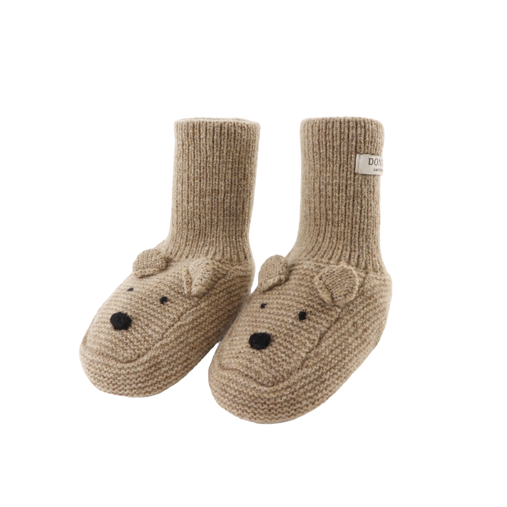 Donsje Maicer Merino Wool Booties | Bear | Milk Chocolate Melange