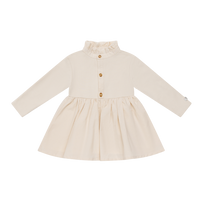 Donsje Kleid Louen Taupe Macaroon, Bio-Baumwolle, verspielter Schnitt, Kinderkleid, bequem & atmungsaktiv