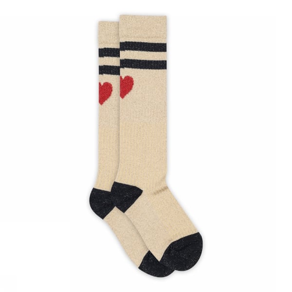 mp Denmark Knie-Socken "Elga Glitter" Beige