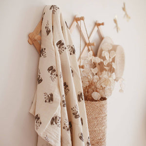 Rose in April Bianca Swaddle Panda | Natur 110x110 cm