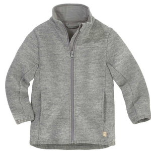 Disana Zipper-Jacke in Grau aus Bio-Merinowolle.