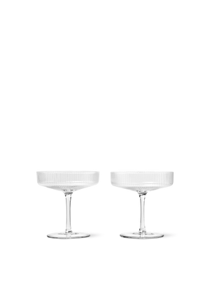 Ferm Living Coupes à Champagne Ripple – Set de 2 | Transparent