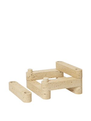Ferm Living Modular Candle Holder Set Newel | Travertine