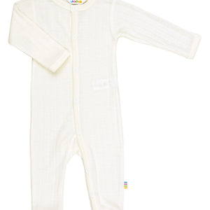 Joha Baby Jumpsuit aus Wolle-Seide in Off White – weicher, temperaturregulierender Einteiler für Babys mit sensibler Haut.