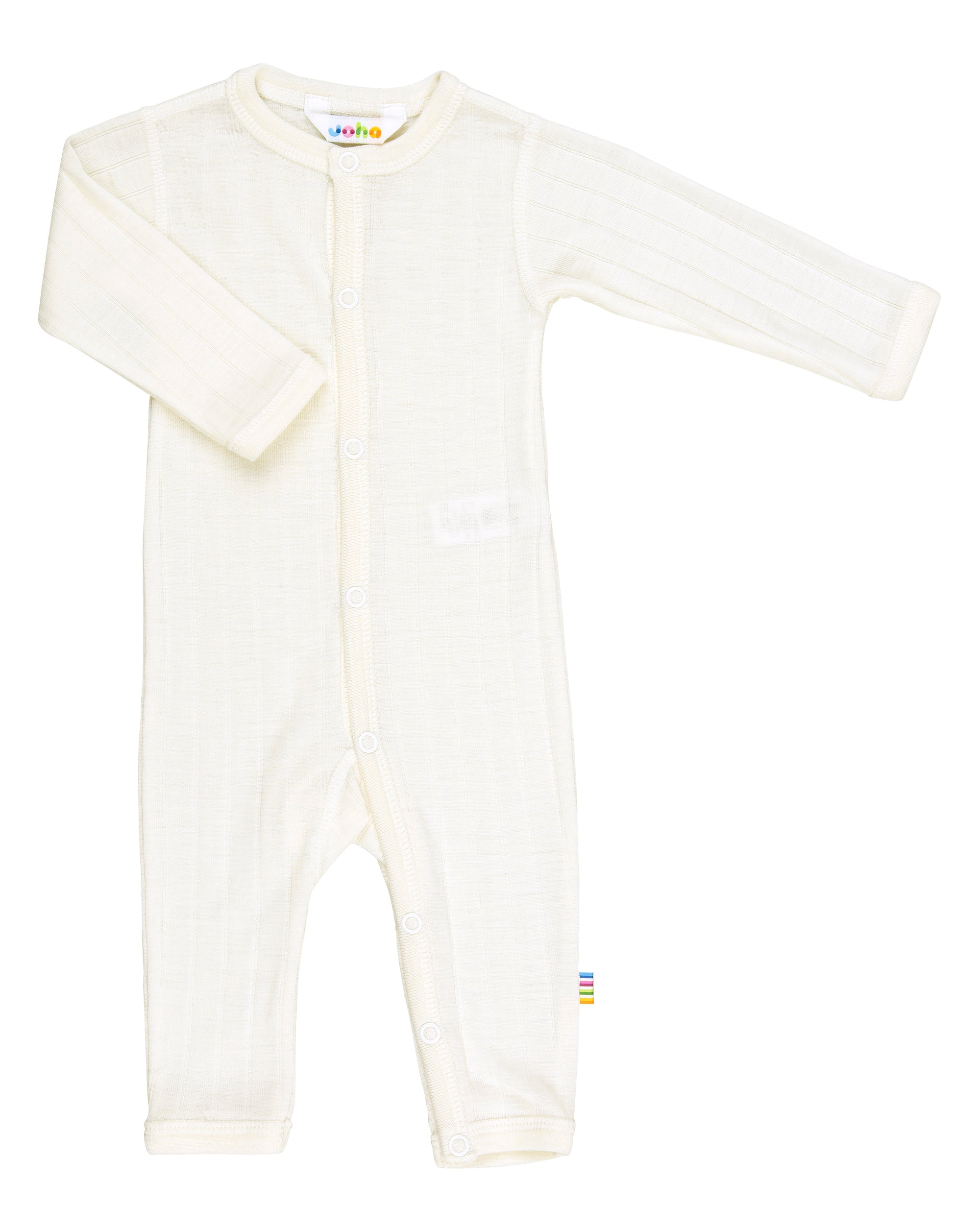 Joha Baby Jumpsuit aus Wolle-Seide in Off White – weicher, temperaturregulierender Einteiler für Babys mit sensibler Haut.