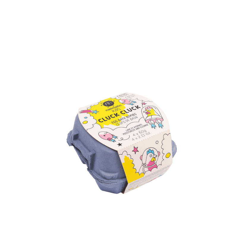 Cluck Cluck 4 Kids Bath Bombs – 4 bunte Ei-förmige Badebomben für Kinder ab 3 Jahren, dermatologisch getestet, vegan