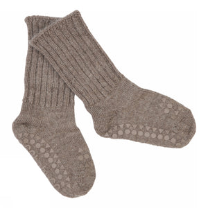 MP Denmark Anti-Rutsch-Socken Alpaka-Wolle in Walnuss