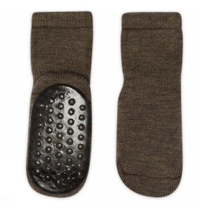 MP Denmark Woll-Antirutschsocken | Braun Meliert