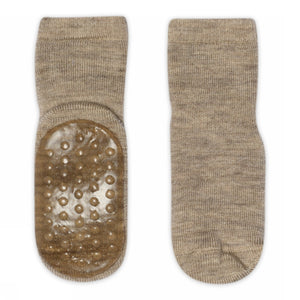 Chaussettes antidérapantes en laine MP Denmark | Brun clair chiné