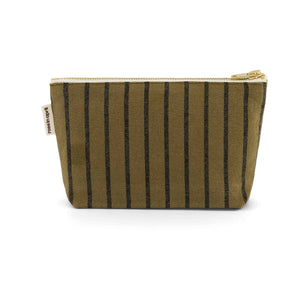 Trousse de toilette Rose in April « Sofia » | Rayures olive