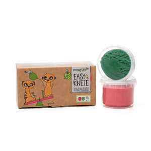 Neongrün Bio-Knete vegan 2er Set "Suri" rot/grün