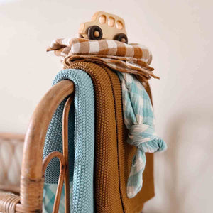 Rose in April Bianca Swaddle Vichy 70x70 cm | Canal Blue