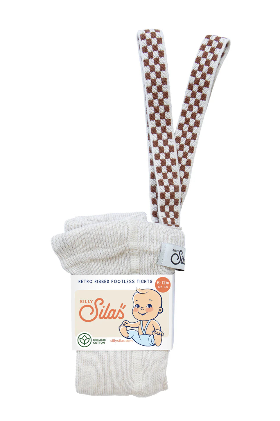 Silly Silas Fusslose Strumpfhose mit Träger | Cream Blend Checked