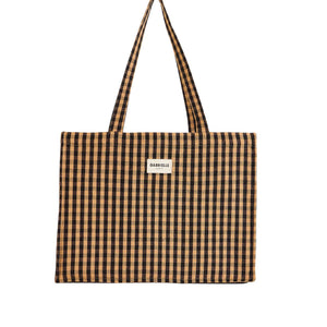 Sac 24 heures en coton vichy – Café : Vichy Café
