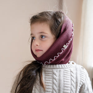 Minimalisma Loop-Schal Merino "Aha" in Bordeaux/Peony – Detailansicht 4