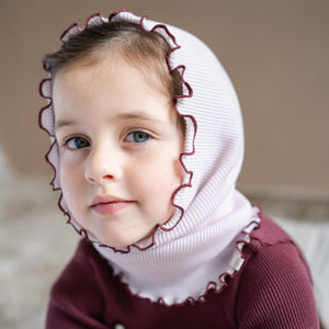 Minimalisma Loop-Schal Merino "Aha" in Peony/Bordeaux – Detailansicht 4