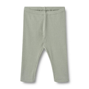 „Wheat Rib Leggings Jules in der Farbe Morning Mist – weiche Kinderleggings aus Bio-Baumwolle in Rippoptik“