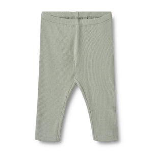 „Wheat Rib Leggings Jules in der Farbe Morning Mist – weiche Kinderleggings aus Bio-Baumwolle in Rippoptik“