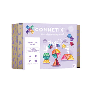 Connetix Magnetbausteine „Pastel Shape Expansion Pack“ – 48-teiliges Erweiterungsset mit neuen Magnetformen in sanften Pastellfarben, kompatibel mit allen Connetix-Sets.