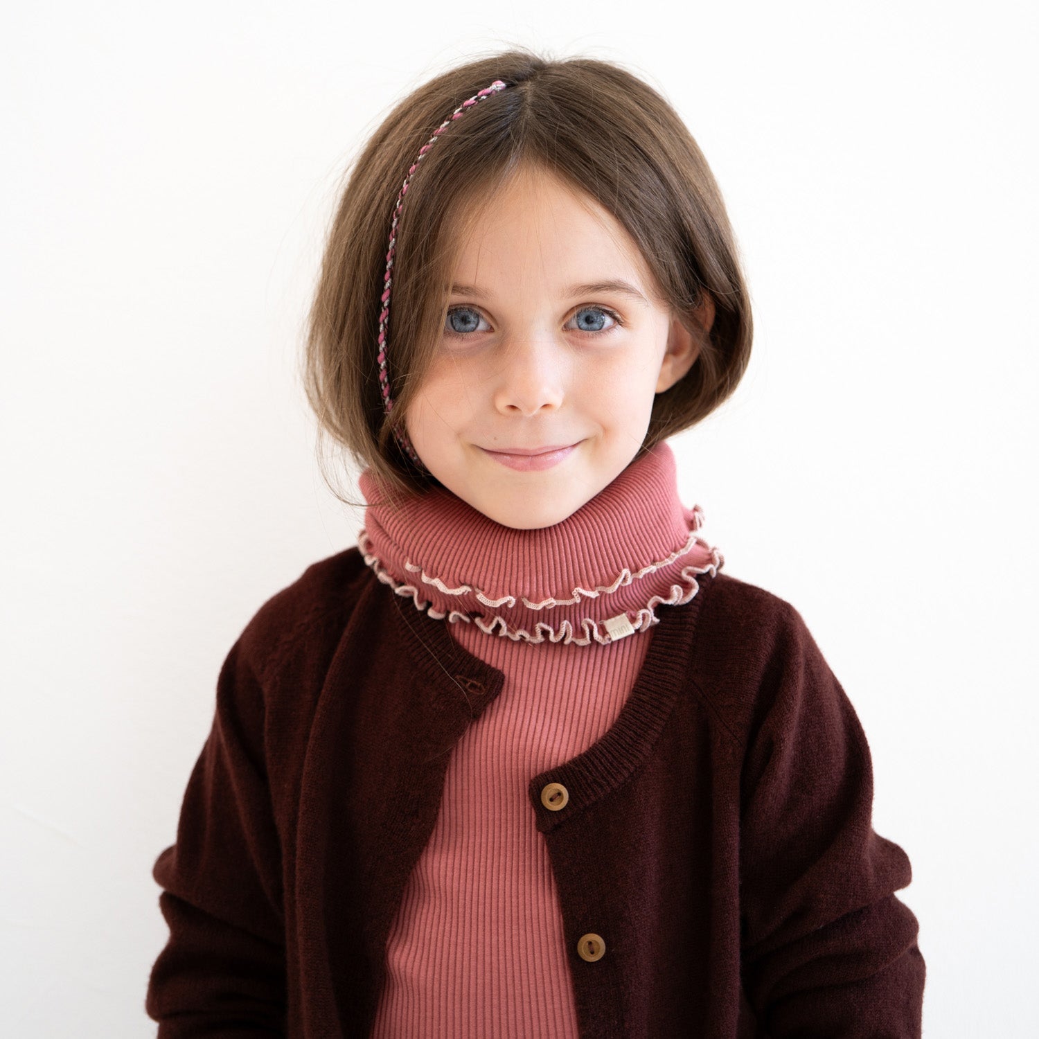 minimalisma Loop-Schal Seide-Baumwolle "Birkin" Antique Red Sweet Rose