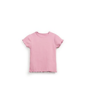 Play Up Flame Rib Jersey T-Shirt Pink