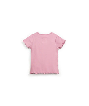 Play Up Flame Rib Jersey T-Shirt Pink