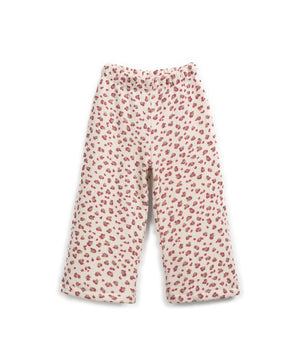 Strickhose mit weitem Schnitt, elastischem Bund und Animal-Print, hergestellt in Portugal.