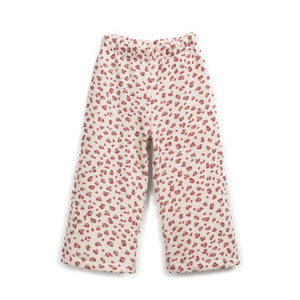 Strickhose mit weitem Schnitt, elastischem Bund und Animal-Print, hergestellt in Portugal.