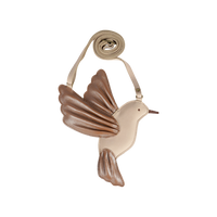 Donsje Umhängetasche Toto Hummingbird Powder Nubuck, Leder, handgefertigt, Kolibri-Detail, verstellbarer Schulterriemen