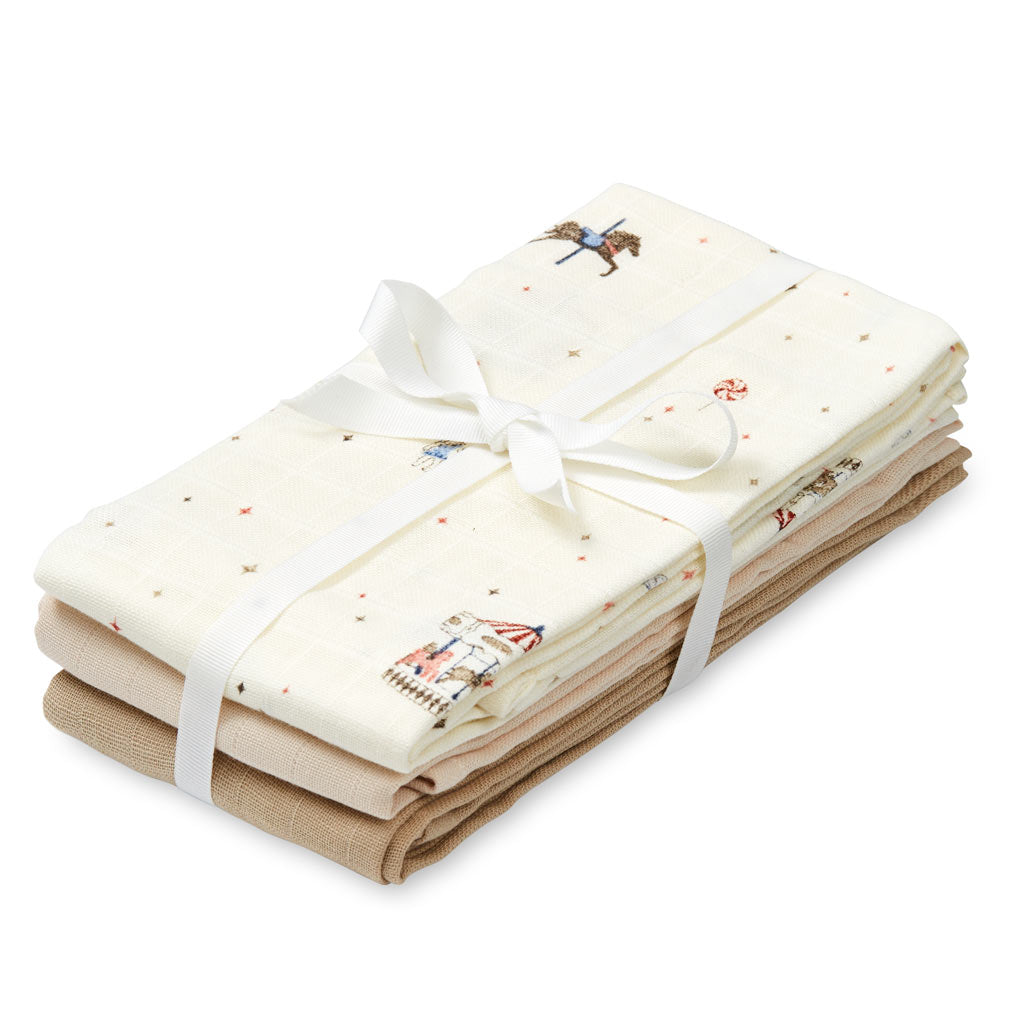 Cam Cam Decke "Muslin Cloth" | 3-pack | Mix Carousel