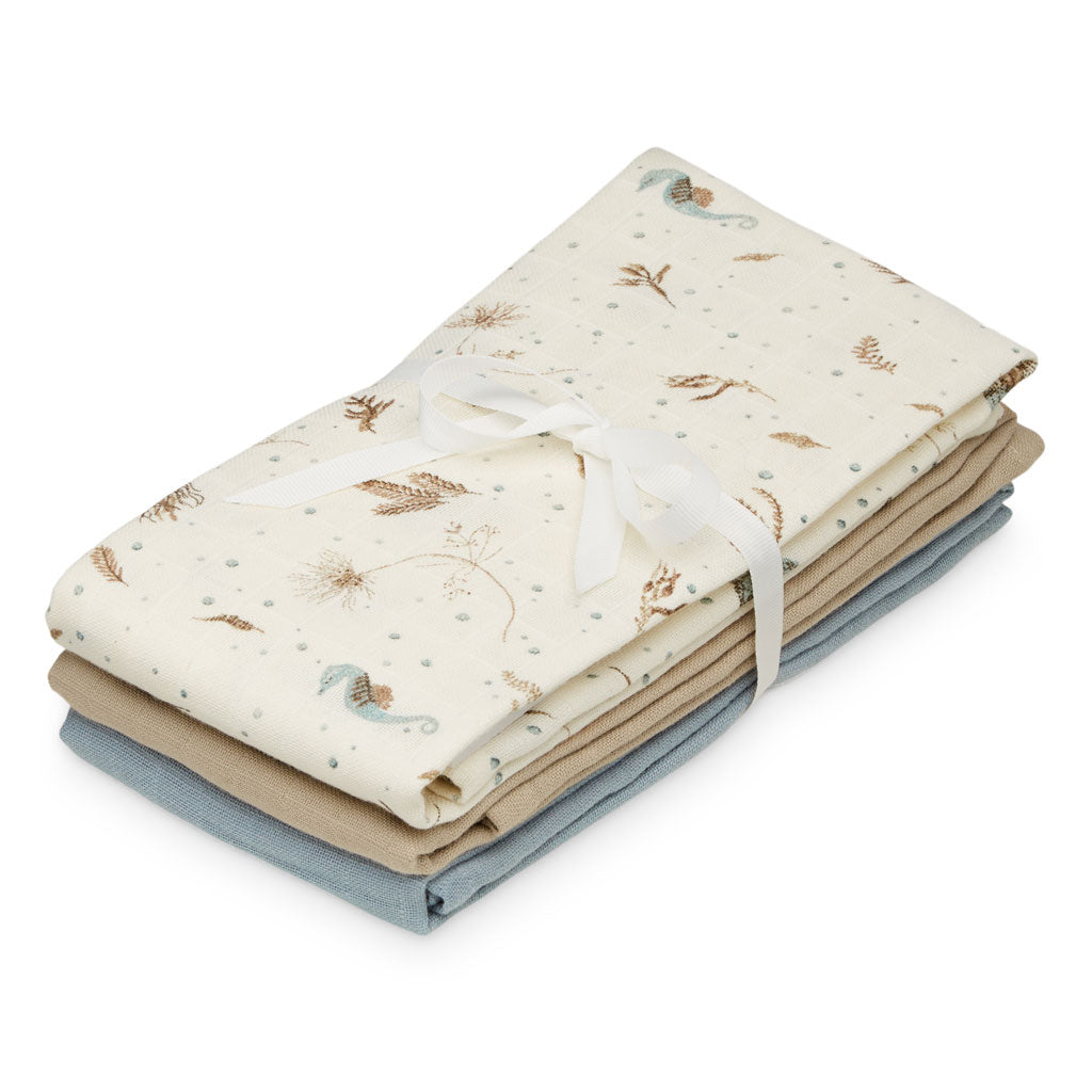 Cam Cam Decke "Muslin Cloth" | 3-pack | Mix Sea Garden