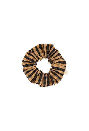 XL-Scrunchie aus kaffeefarbenem Vichy-Baumwollstoff: Vichy Café