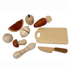 Spielkoffer mit handbemaltem Holzgemüse von Egmont Toys – Karotte, Tomate, Lauch und mehr, liebevoll gestaltet für Rollenspiele“