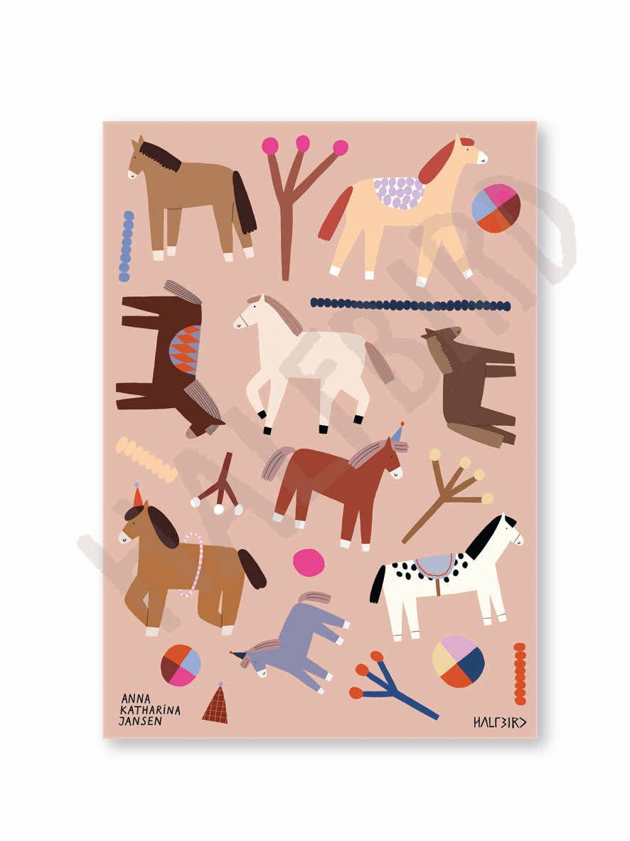 Halfbird Spülmaschinenfeste Sticker "Pferde"