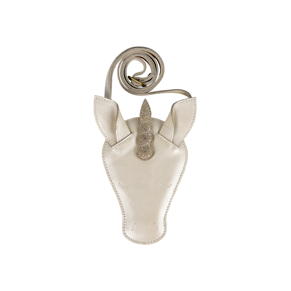 Donsje Umhängetasche "Blinc" | Unicorn | Off White Metallic Leather