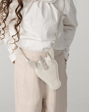 Donsje Umhängetasche "Blinc" | Unicorn | Off White Metallic Leather