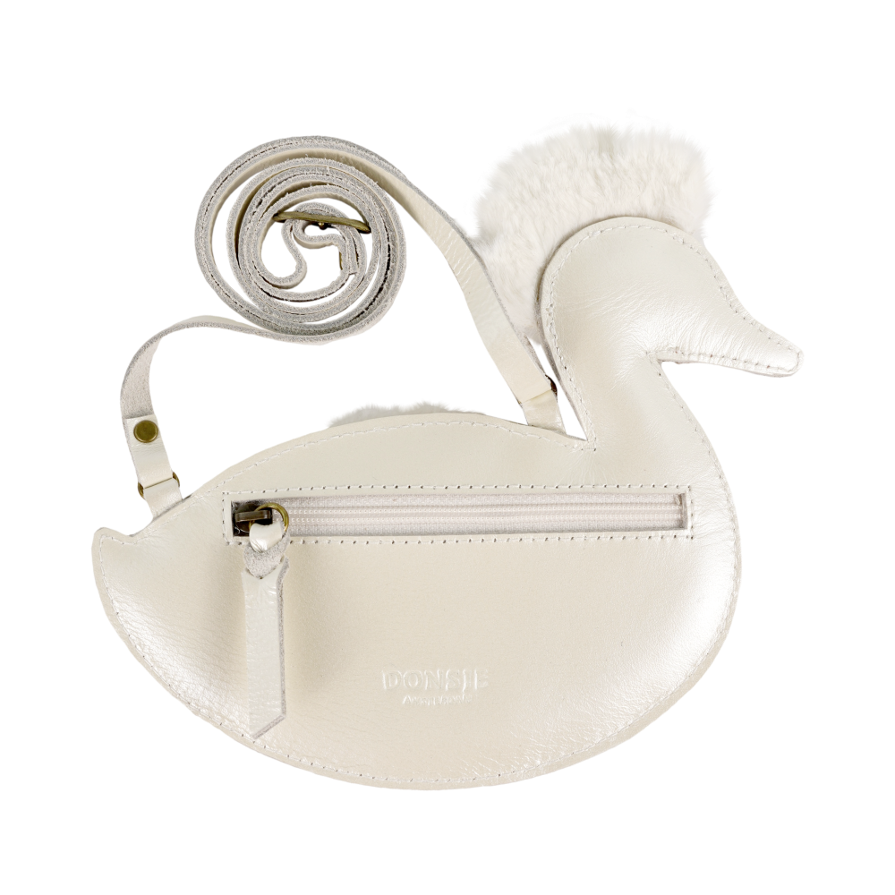 Donsje Umhängetasche "Chiem" | Duck | Off White Metallic Leather