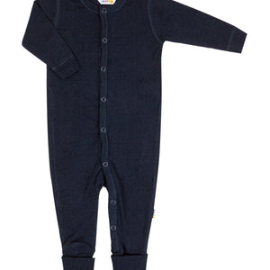 Joha Jumpsuit Merinowolle | Navy mit Klappfuss