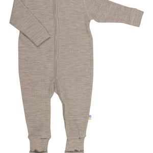 Joha Jumpsuit Merinowolle | Sesam Melange mit Klappfuss