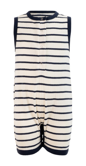 Minimalisma Summersuit Body „Noisy“ Sailor, Bio-Baumwolle GOTS, Derby-Ripp, Druckknopfleiste vom Hals bis zum Schritt