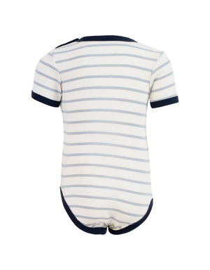 minimalisma Kurzarmbody Baumwolle "Neve" Powder Blue Stripes
