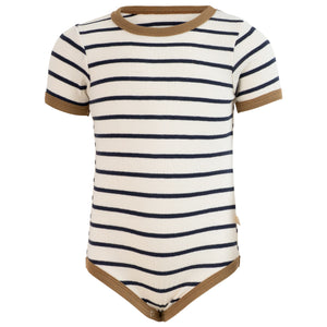 Minimalisma Kurzarmbody „Neve“ Sailor mit Lark, Bio-Baumwolle, Kurzarm, mit Druckknöpfen und Kontrastabschlüssen