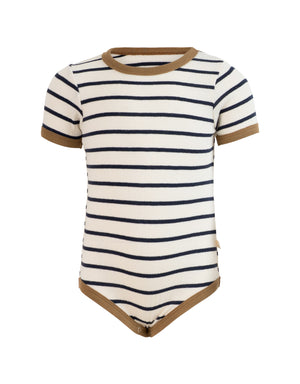 Minimalisma Kurzarmbody „Neve“ Sailor mit Lark, Bio-Baumwolle, Kurzarm, mit Druckknöpfen und Kontrastabschlüssen