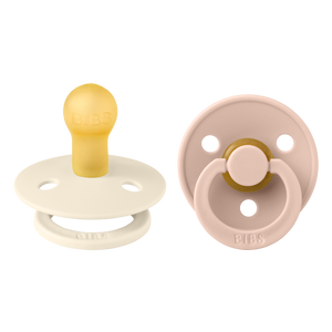BIBS Nuggi "Colour" 2er-Pack Latex Round 0-6m | Ivory Blush
