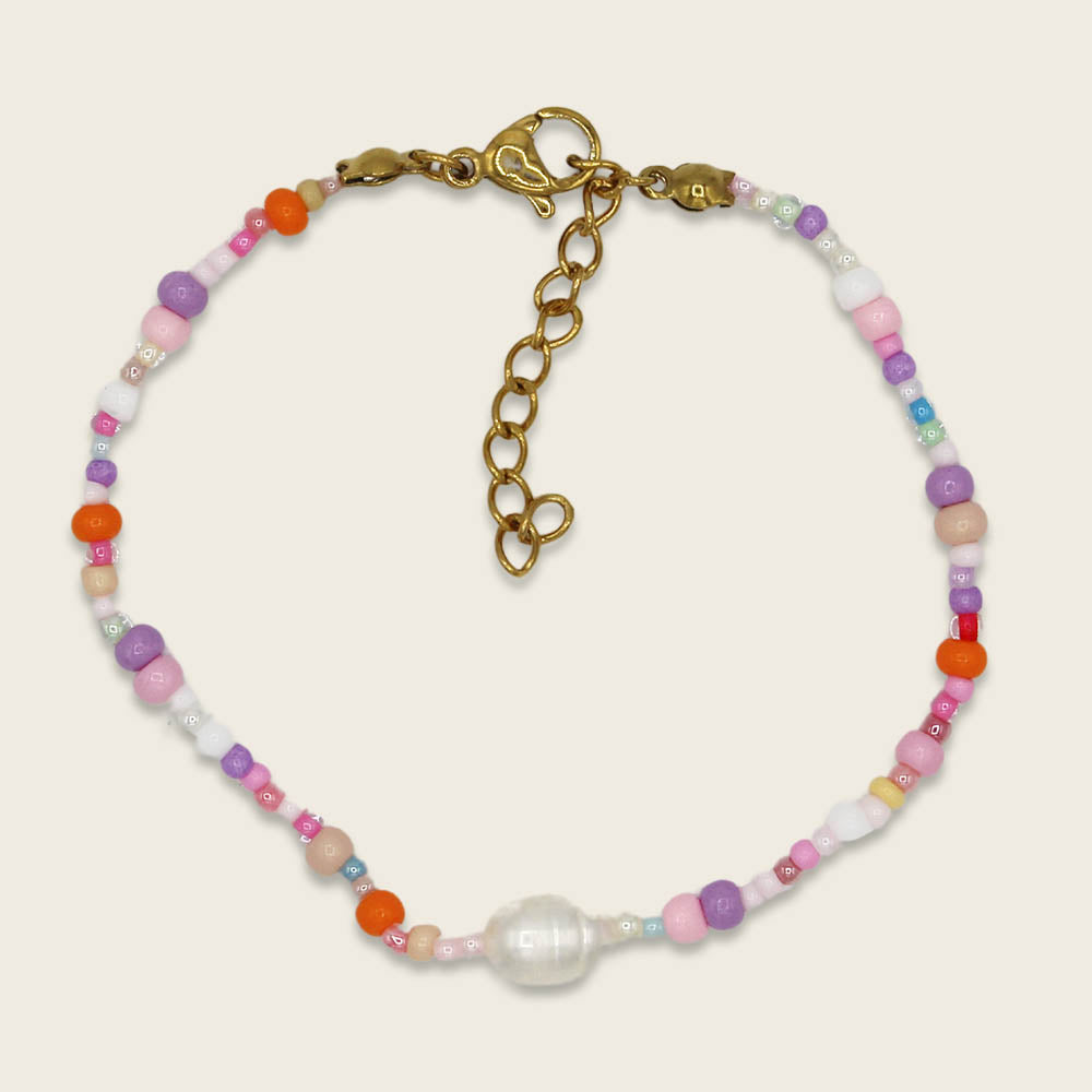 Ava & Yves Perlenarmband | Flieder Rosa