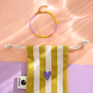Ava & Yves Bead Bracelet | Ochre White