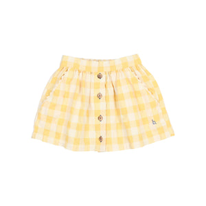 Búho Rock Gingham Sun, Kinderrock aus Baumwolle mit Vichy-Karomuster und Rüschen, leicht & bequem