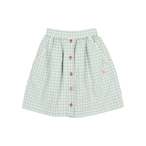 Búho Midi Rock "Gingham" | Aqua